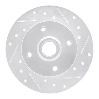 R1 Concepts EDZ-74005R Brake Rotor Drilled and Slotted Silver